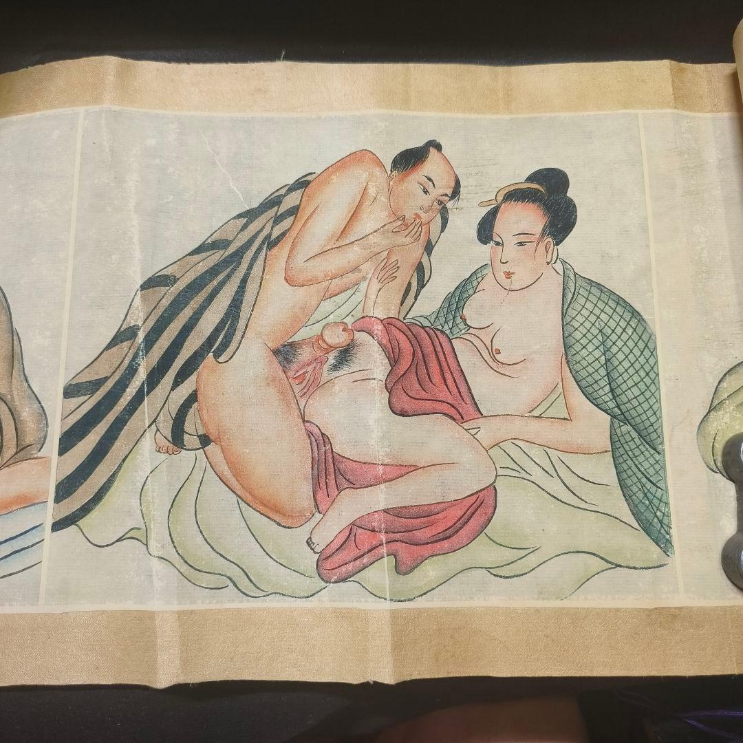 巻き物 春画 江戸古美術 全8枚 直筆 骨董 アンティーク 蒐集家放出 旧家蔵出