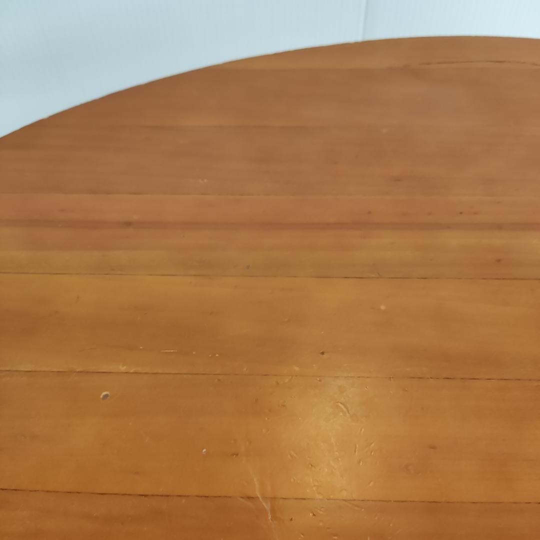 ちゃぶ台　レトロ　木製　円形座卓　茶色　小傷あり