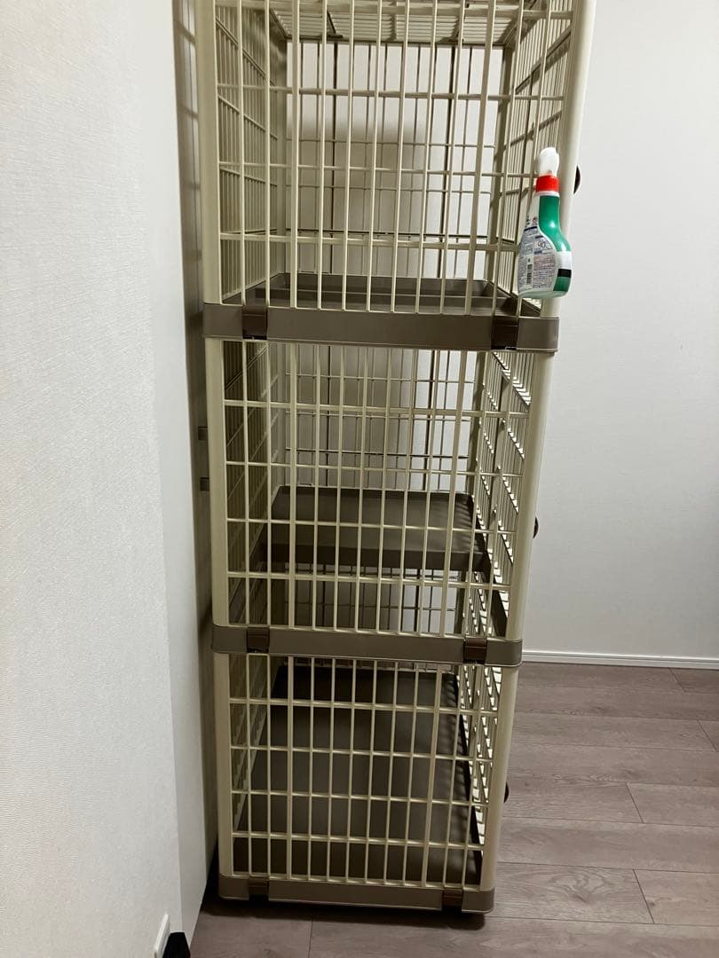 ベージュ 3段式キャットケージ プラゲージ