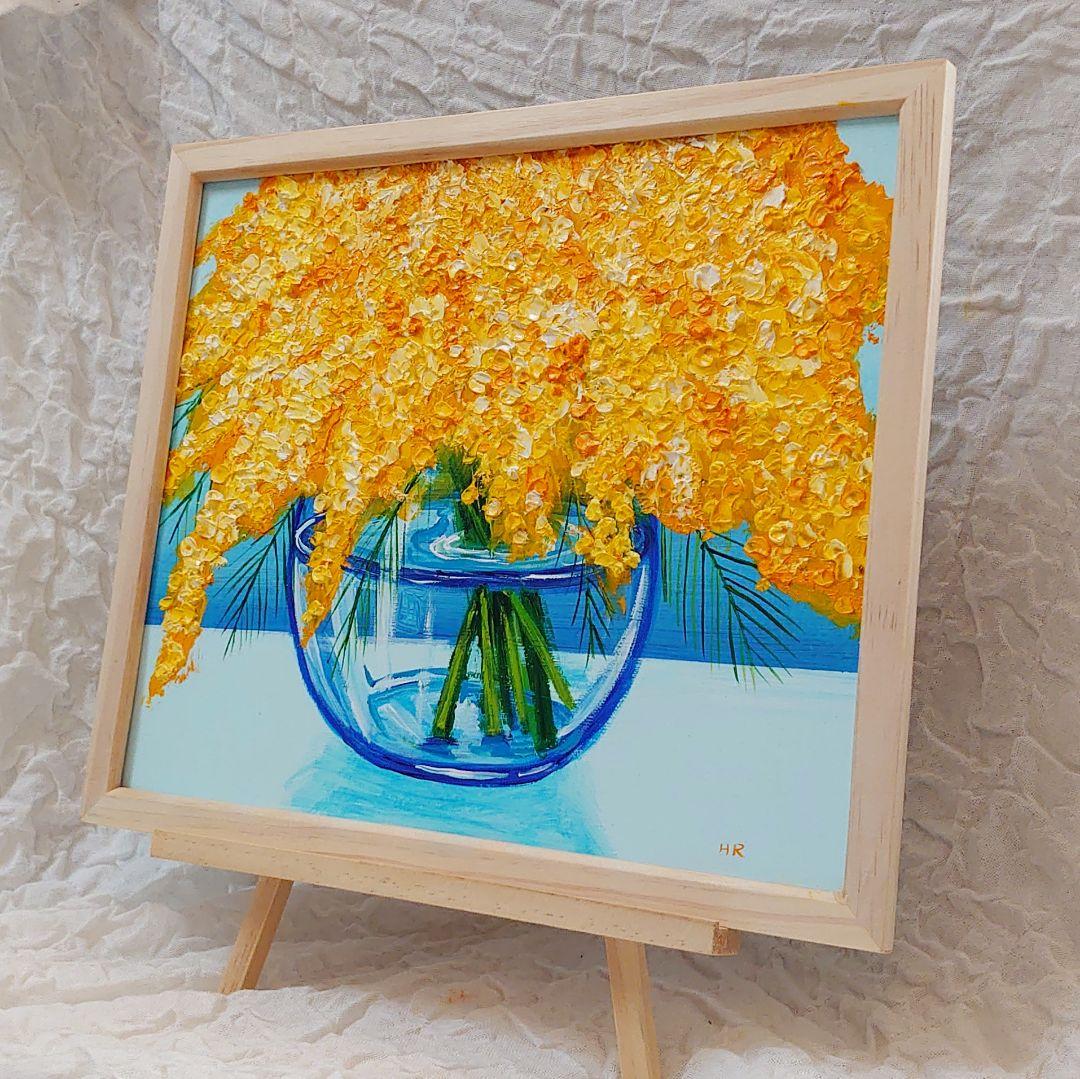 油絵 絵画 ミモザの花【四切】