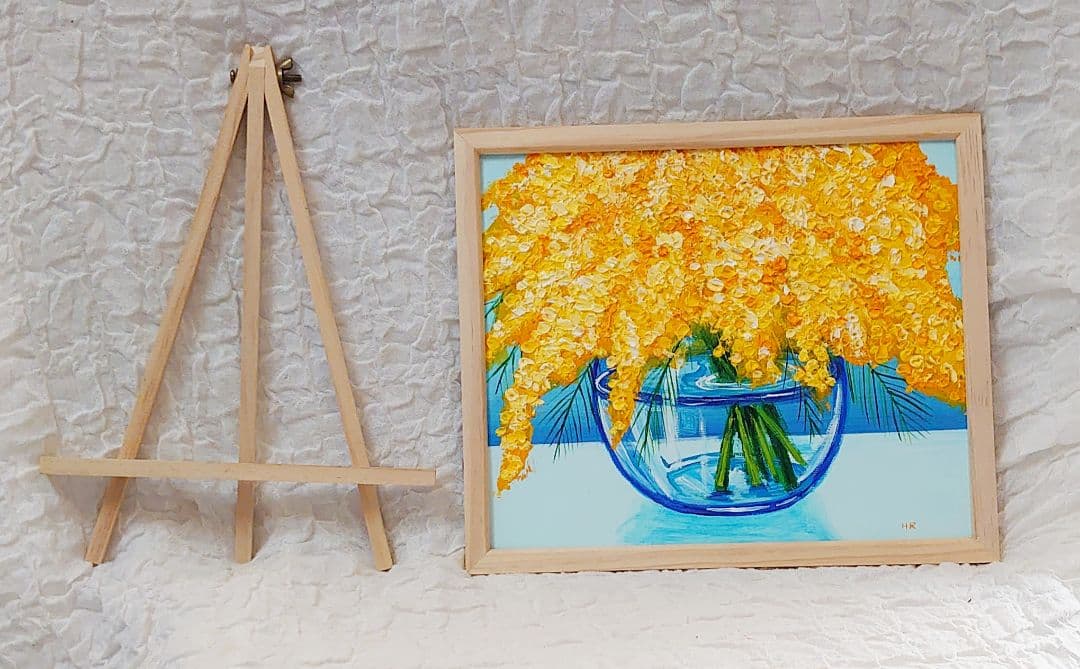 油絵 絵画 ミモザの花【四切】