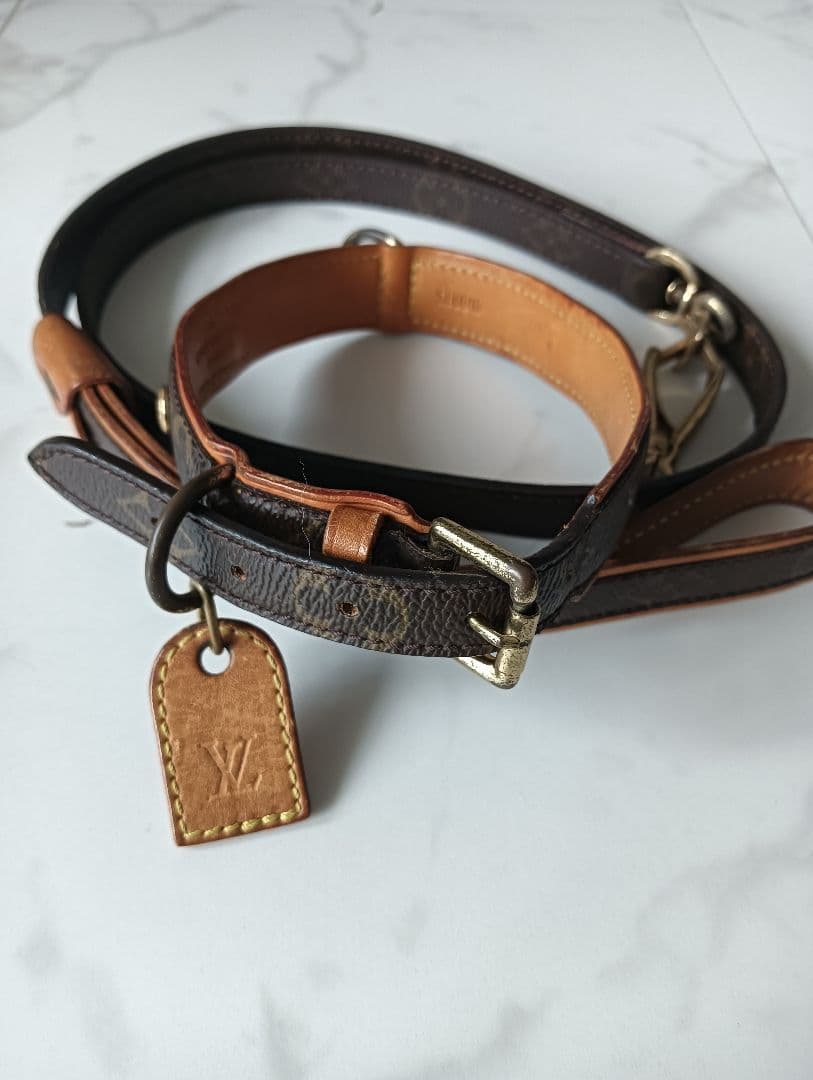 Louis Vuitton レザーリード 首輪