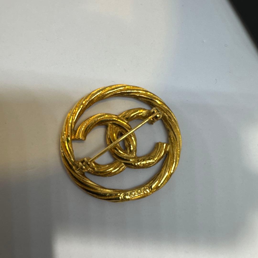 【美品】CHANELゴールドツイスト ブローチ CC ココマーク ヴィンテージ