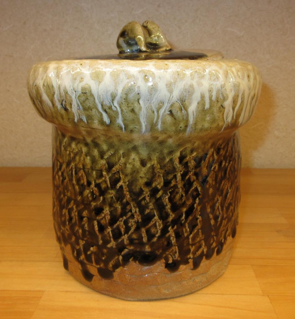 送料込【逢絢亭】茶道具 水指 唐津焼 朝鮮唐津 帆柱窯 中嶋紀文 共箱入り