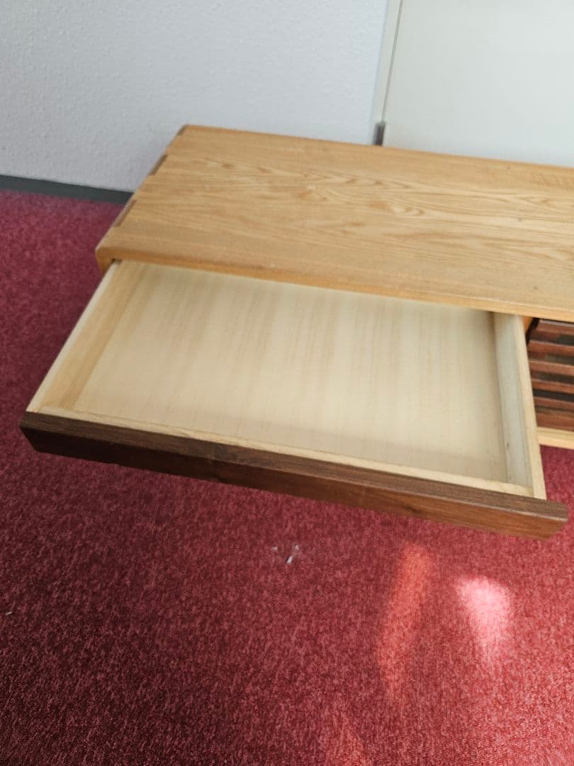 すみっこ 北欧 タモ＆ウォルナット無垢材 収納TVボード 幅180cm