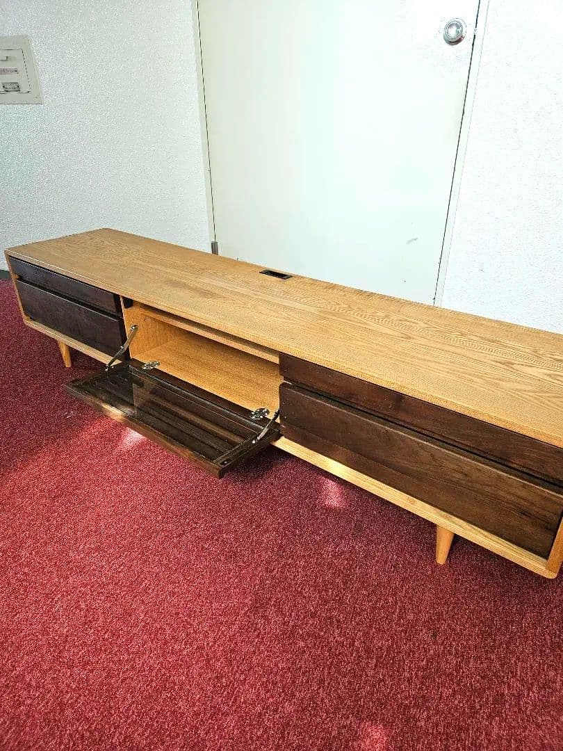 すみっこ 北欧 タモ＆ウォルナット無垢材 収納TVボード 幅180cm