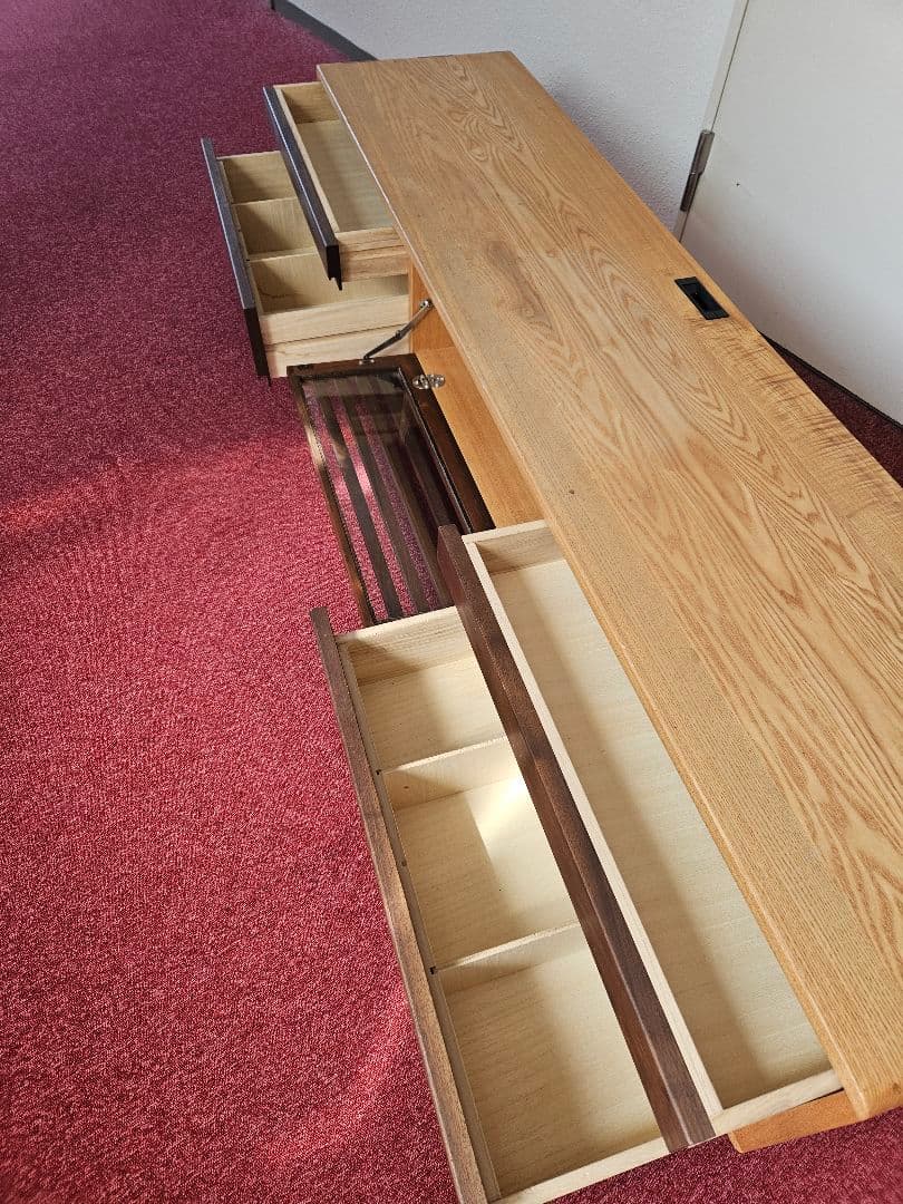 すみっこ 北欧 タモ＆ウォルナット無垢材 収納TVボード 幅180cm