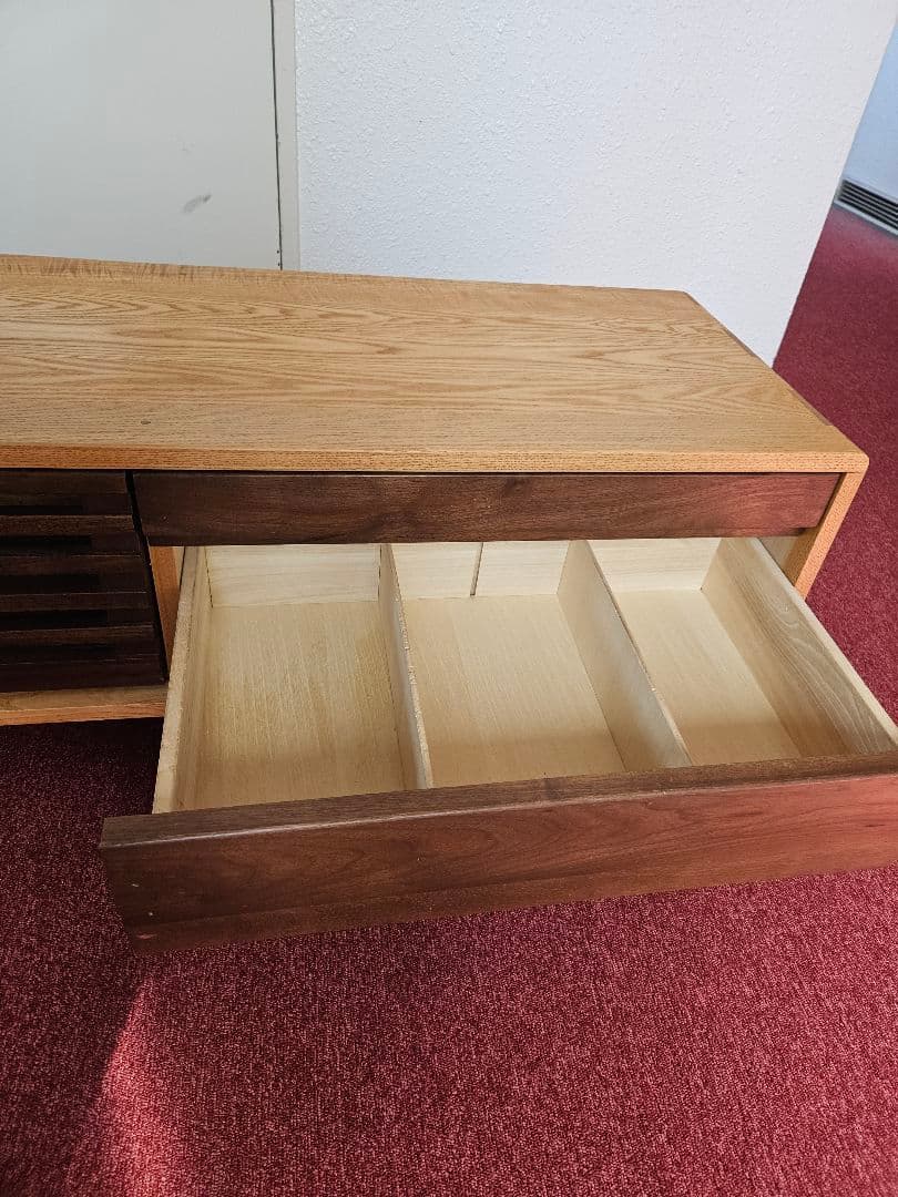 すみっこ 北欧 タモ＆ウォルナット無垢材 収納TVボード 幅180cm