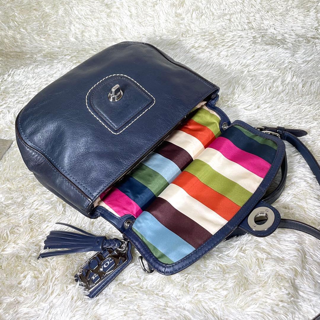 コーチ 2WAY ショルダーバッグ ニューウィリス 70アニバーサリー ネイビー