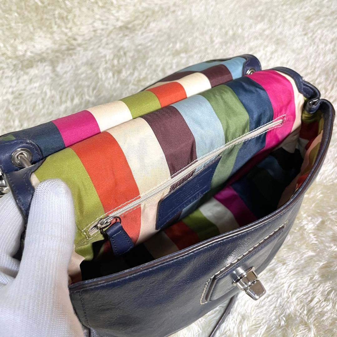 コーチ 2WAY ショルダーバッグ ニューウィリス 70アニバーサリー ネイビー