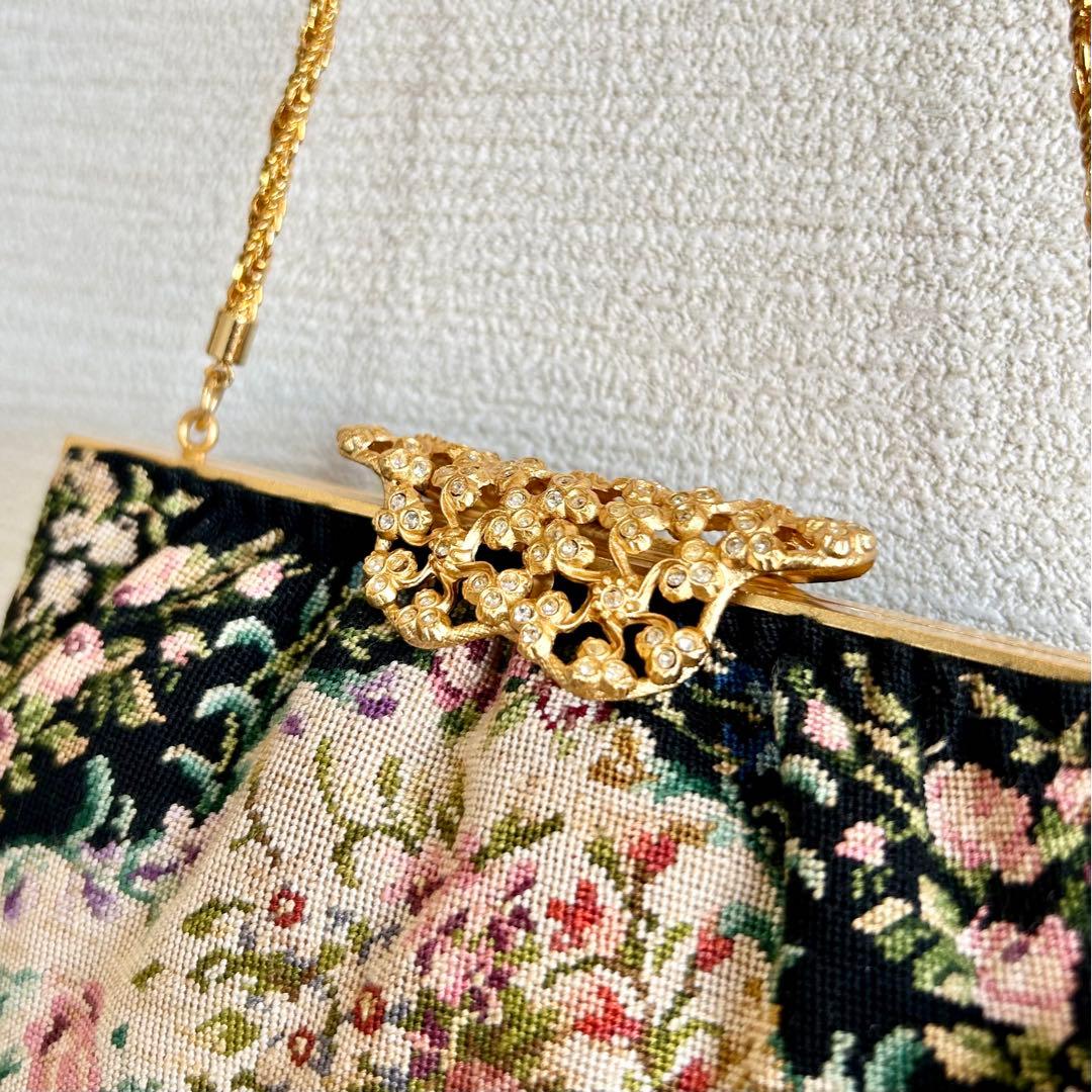 プチポワン ゴブラン刺繍 パーティーバッグ 久家道子 新品未使用
