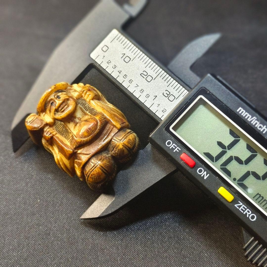 江戸根付 弁天様 天然素材 手彫り 無銘 骨董 古美術 蒐集家放出アンティーク