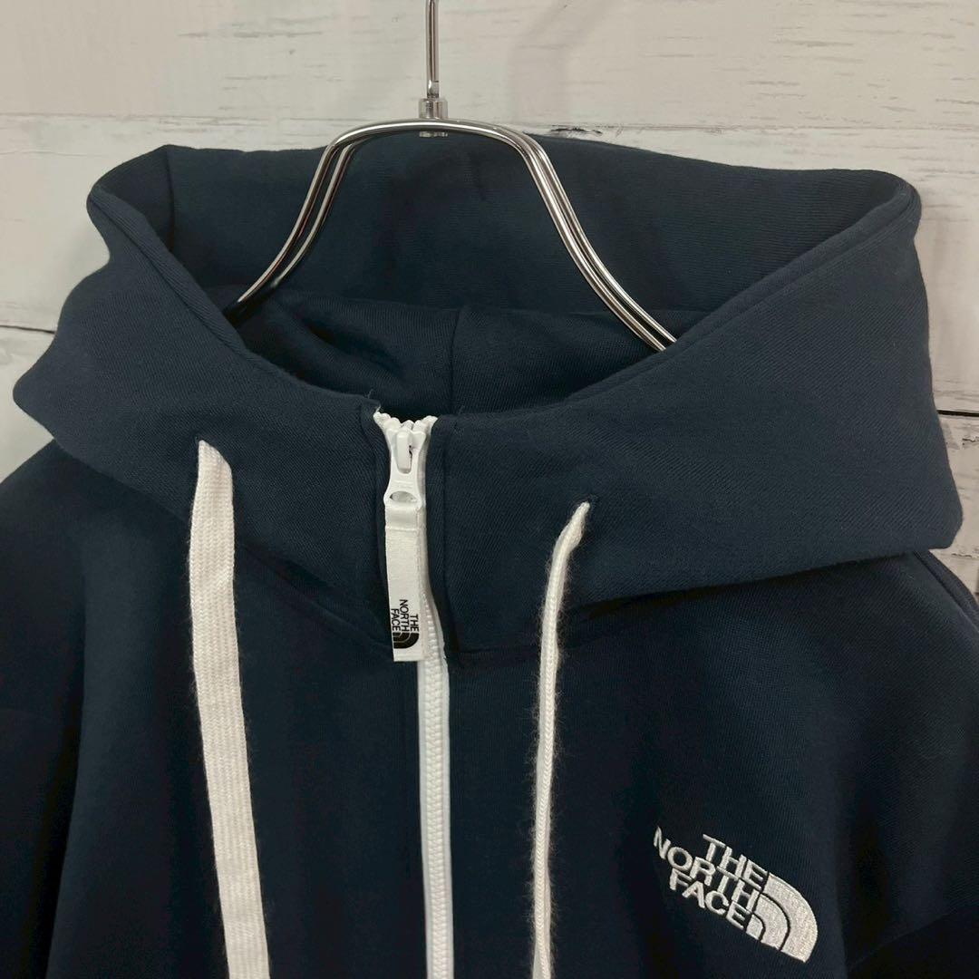 1【希少XL】ノースフェイス☆フード刺繍ビッグロゴ リアビュー☆7414