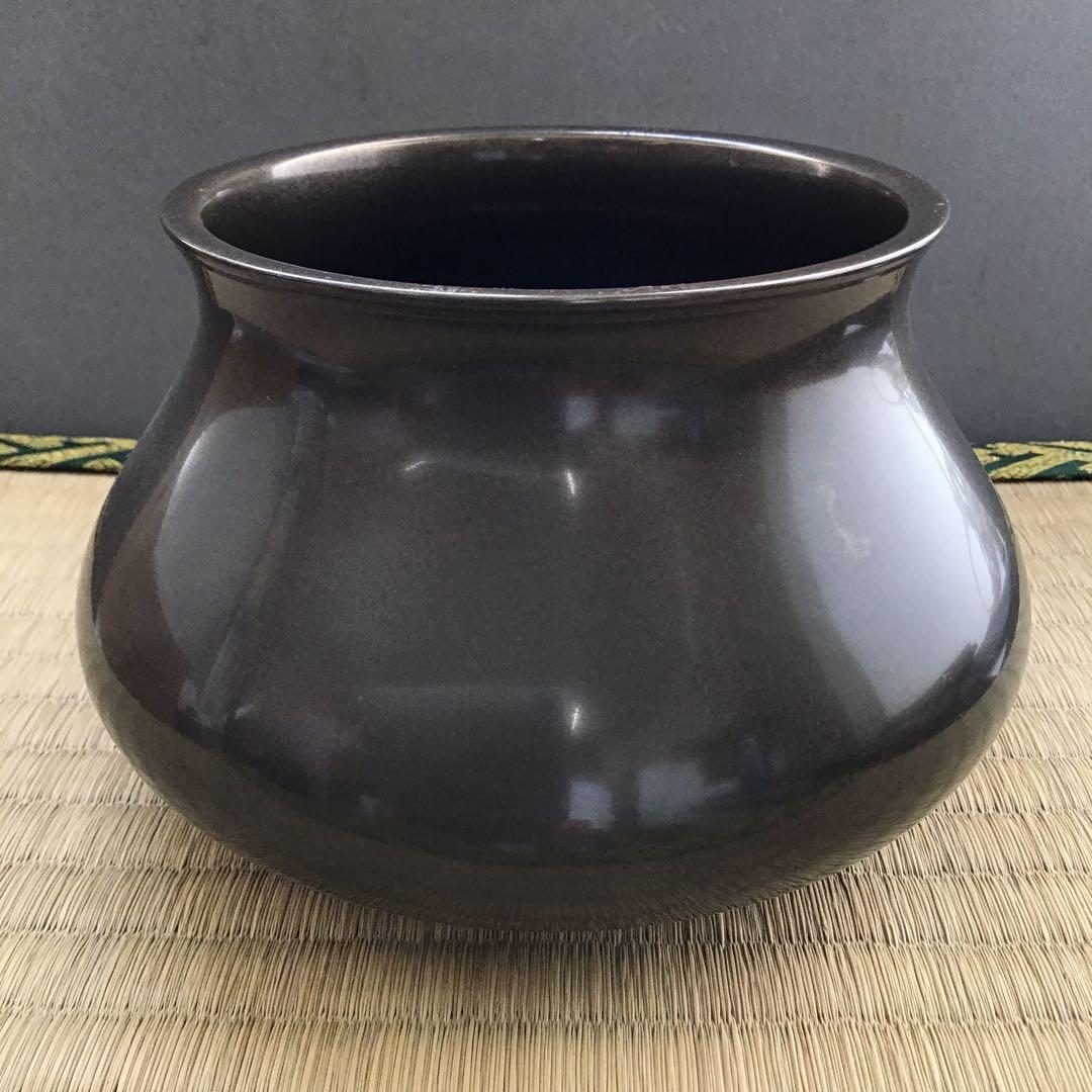 茶道具　唐銅餌畚建水　十三代五良三郎作　妙玄斎書付　栞　共箱　紙箱　S132KS