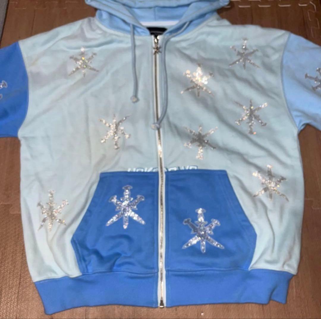 unknown london パーカー フーディー 水色