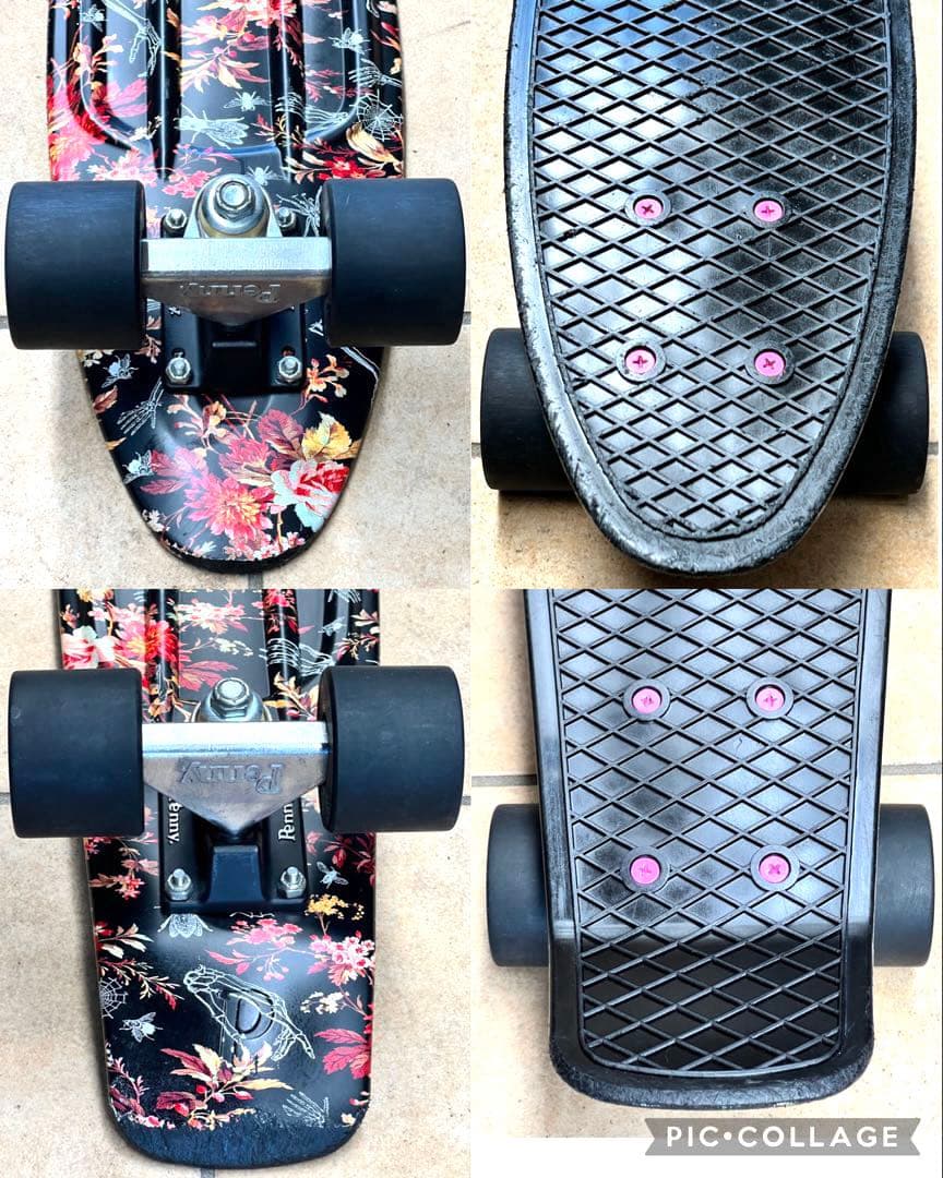 正規品 penny ペニー 22インチ floral フラワー×ドクロ スケボー