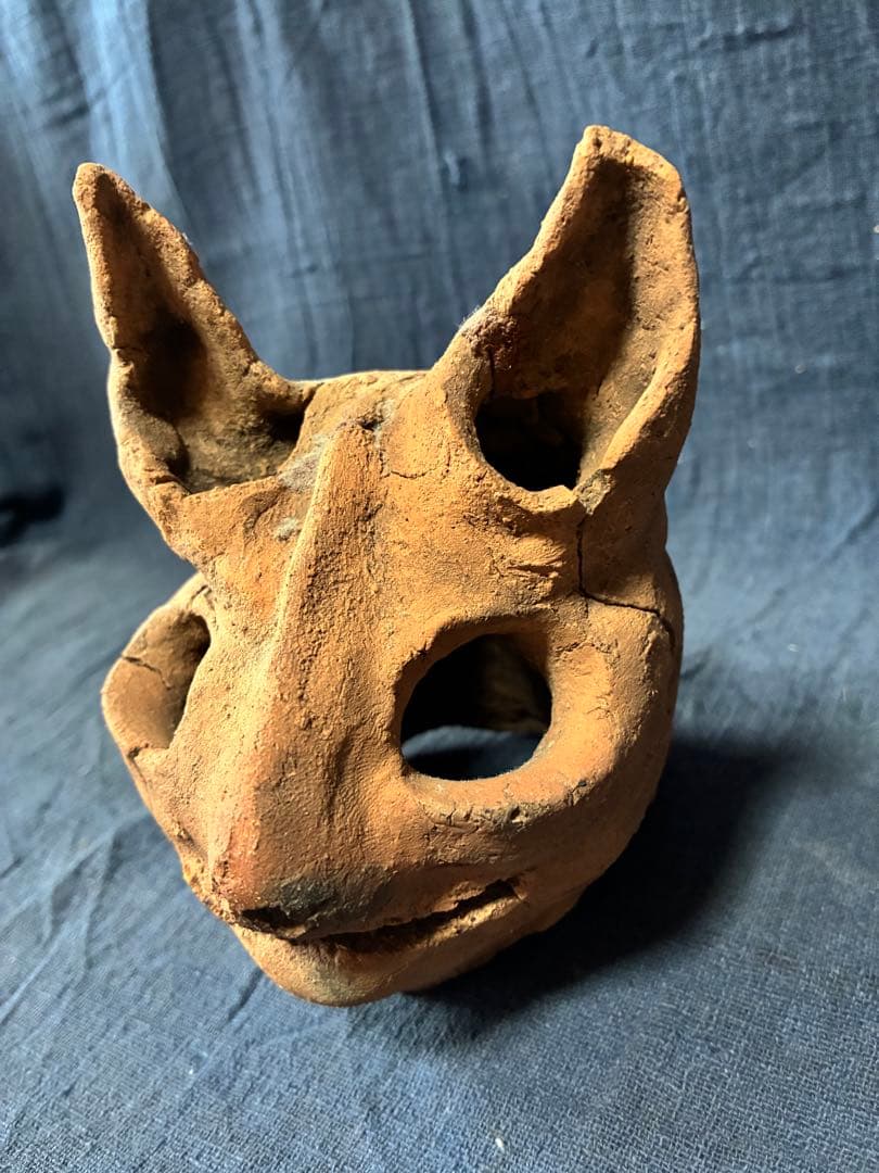 ムササビ埴輪　頭部　動物埴輪　出土　伝千葉県成田市　古墳時代　縄文　発掘品