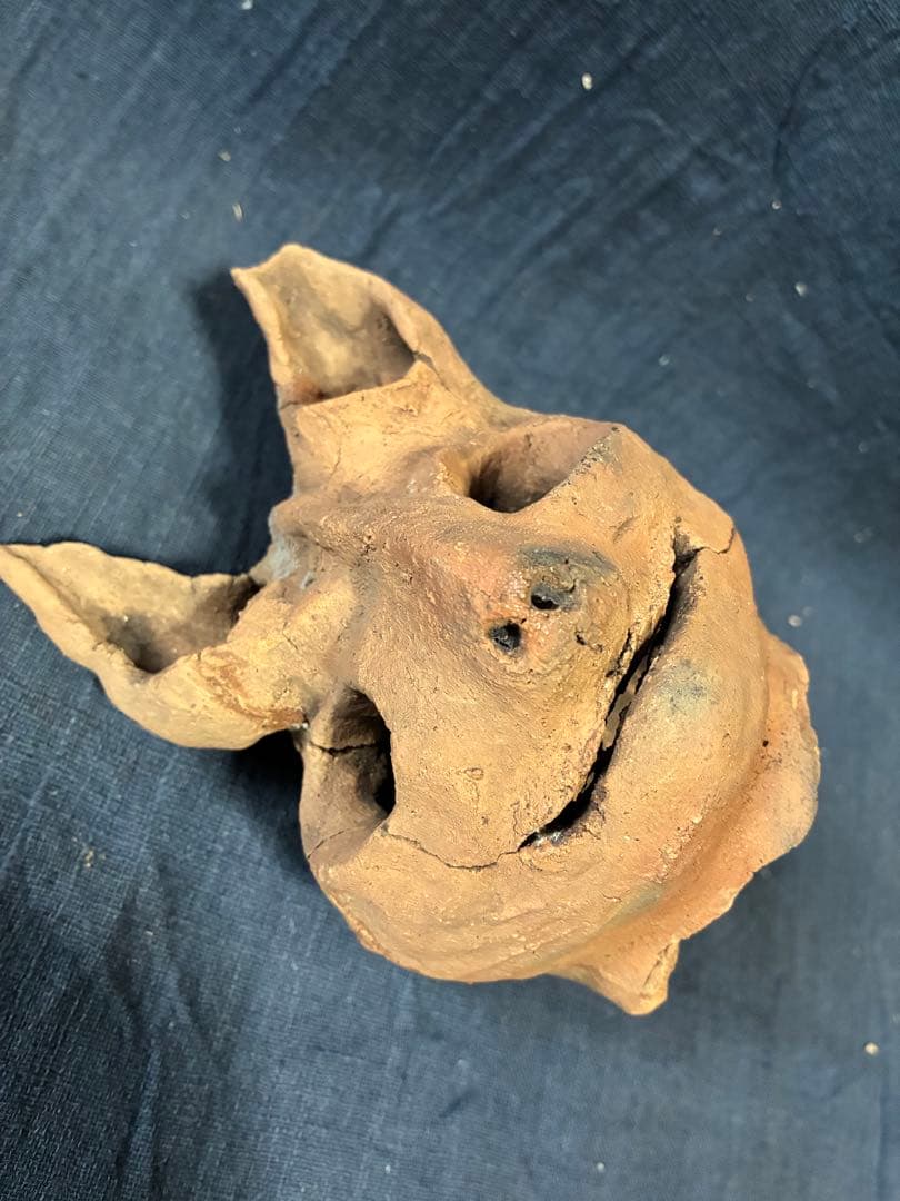 ムササビ埴輪　頭部　動物埴輪　出土　伝千葉県成田市　古墳時代　縄文　発掘品