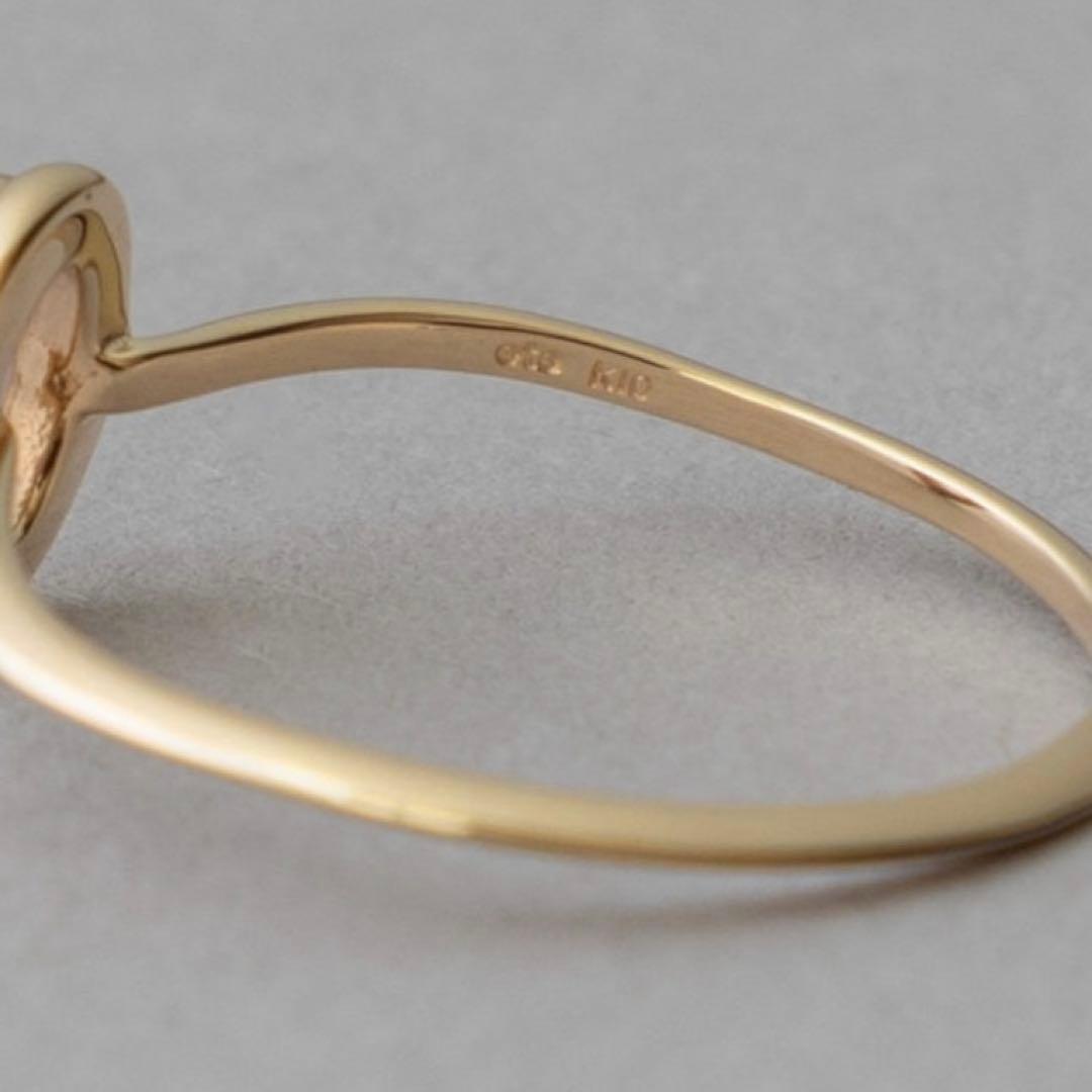 美品　現行品　ete K10YG ヴェール ナチュラルストーン リング　11号