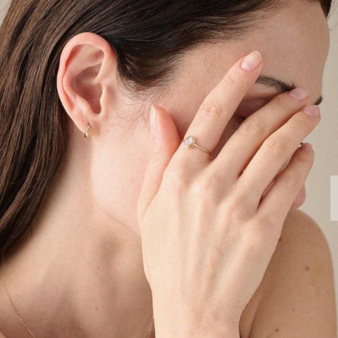 美品　現行品　ete K10YG ヴェール ナチュラルストーン リング　11号