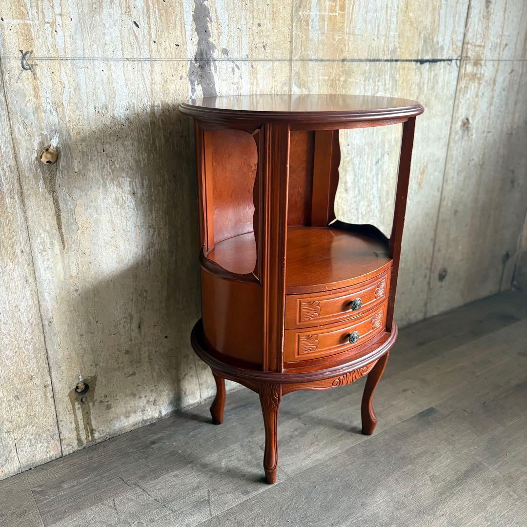 イタリア　猫脚コンソールドロワー　電話台　ヴィンテージ