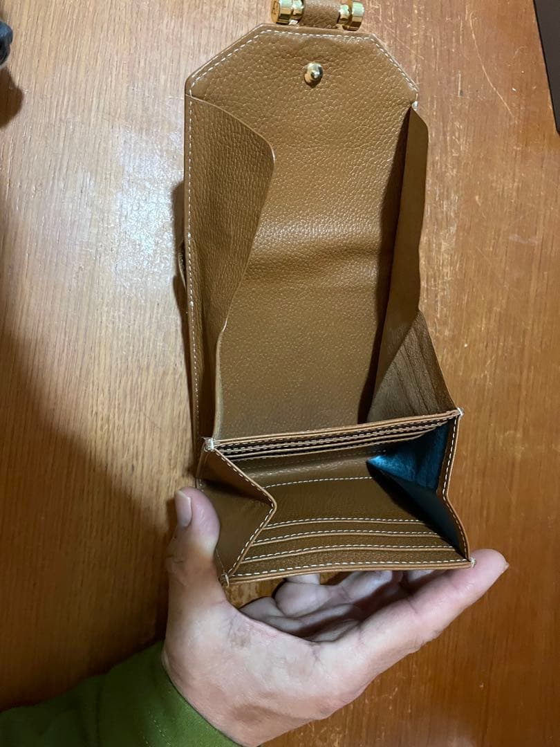 ATAO （ロトロ） ブラウンレザー 二つ折り財布 ゴールド金具