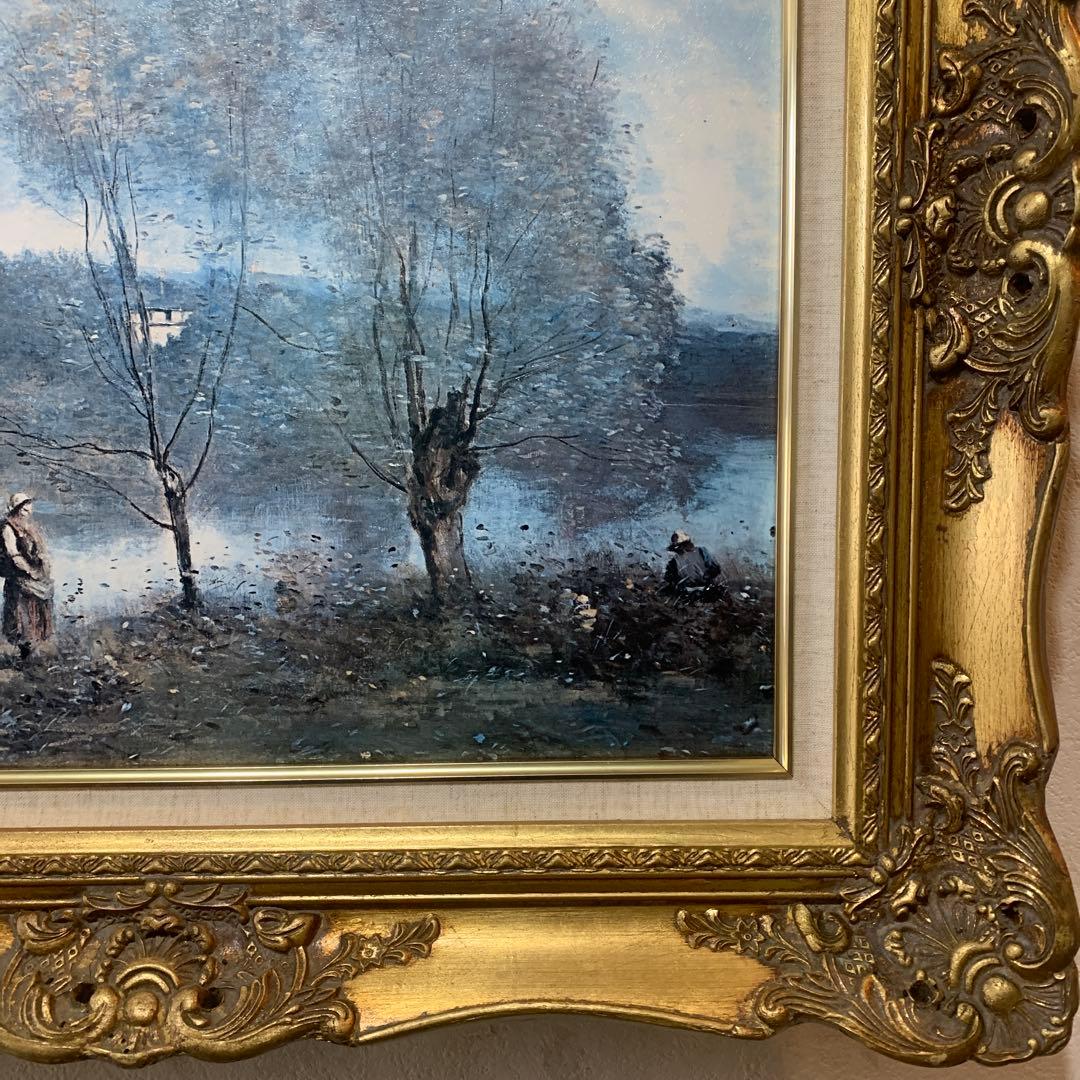 絵画　世界の名画　コロー『ヴィル・ダブレー』F10大判　高級額装　複製画