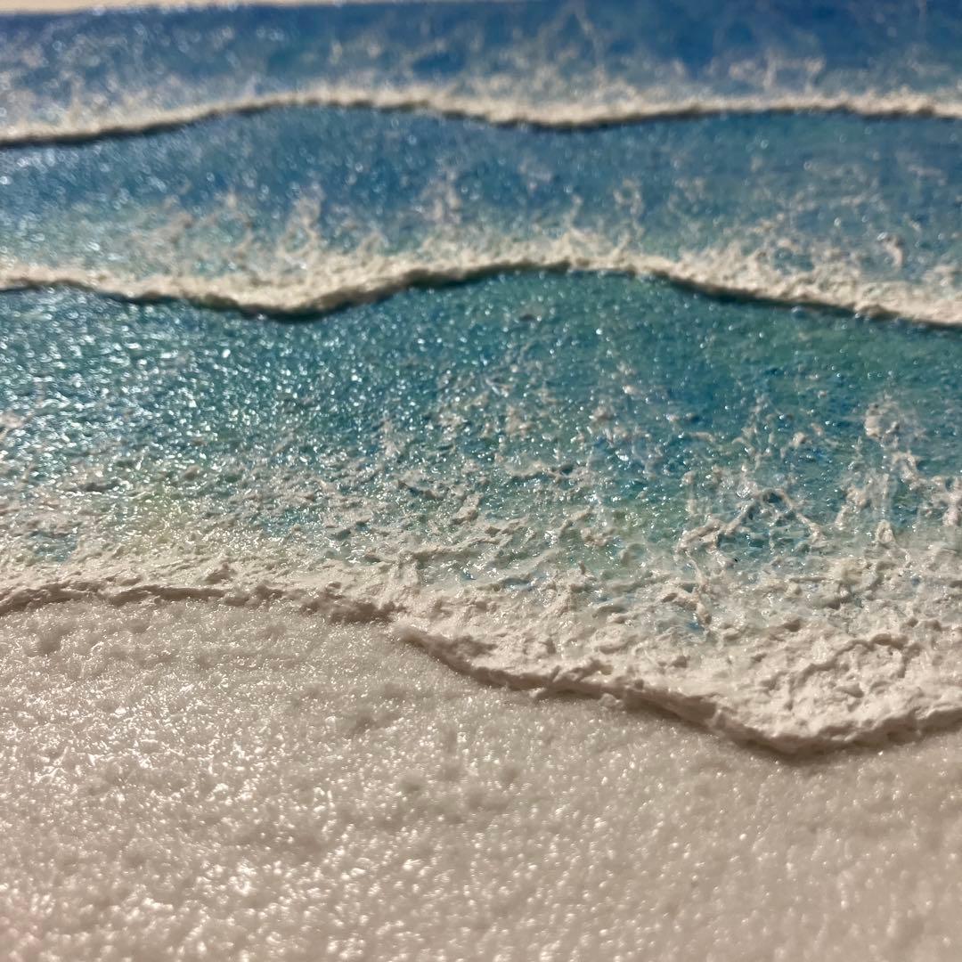 絵画　アクリル画　原画　海　癒し　風景画　テクスチャーアート　一点物　Ｓ.Ｉ