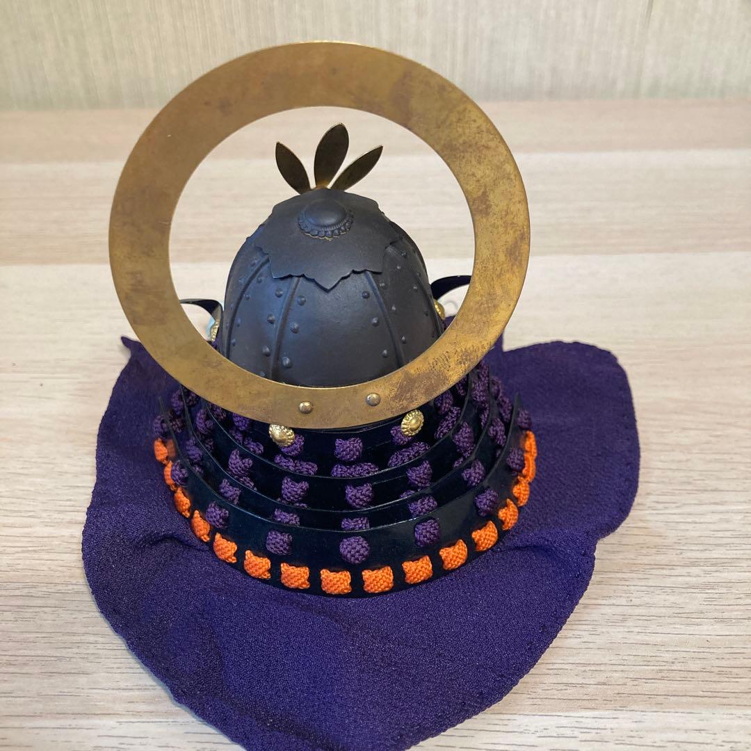 名工　甲冑師 加藤一冑 作　ミニチュア　兜　安部豊後守り　輪抜後立兜