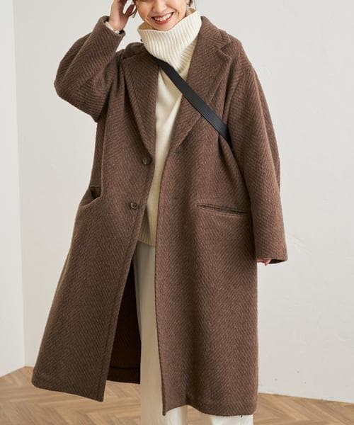 クチュールドアダム ヘリンボーン チェスターコート フレームワーク