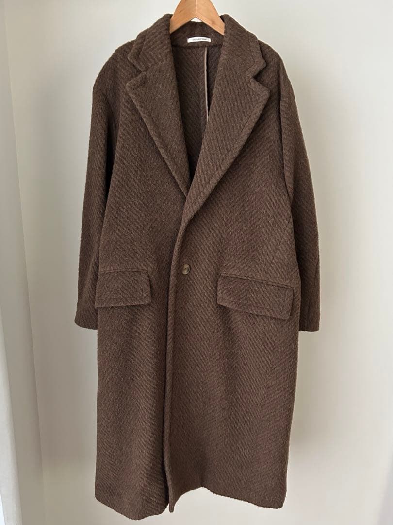 クチュールドアダム ヘリンボーン チェスターコート フレームワーク