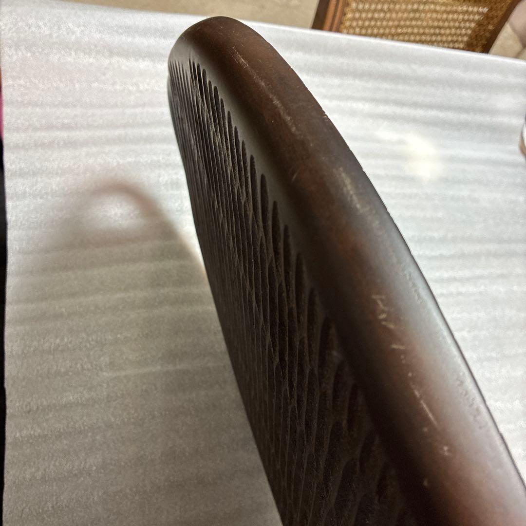 軽井沢彫　手付き盆　桜彫刻