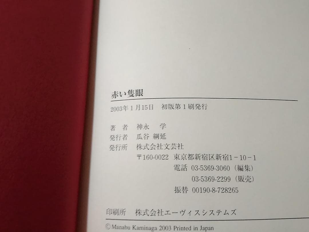 赤い隻眼 神永学 新感覚ミステリー小説 文芸社