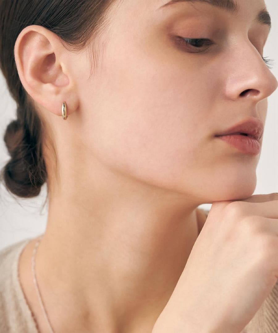 1度着用新品同様超美品エテete チャンキーハグピアス ピンクゴールド