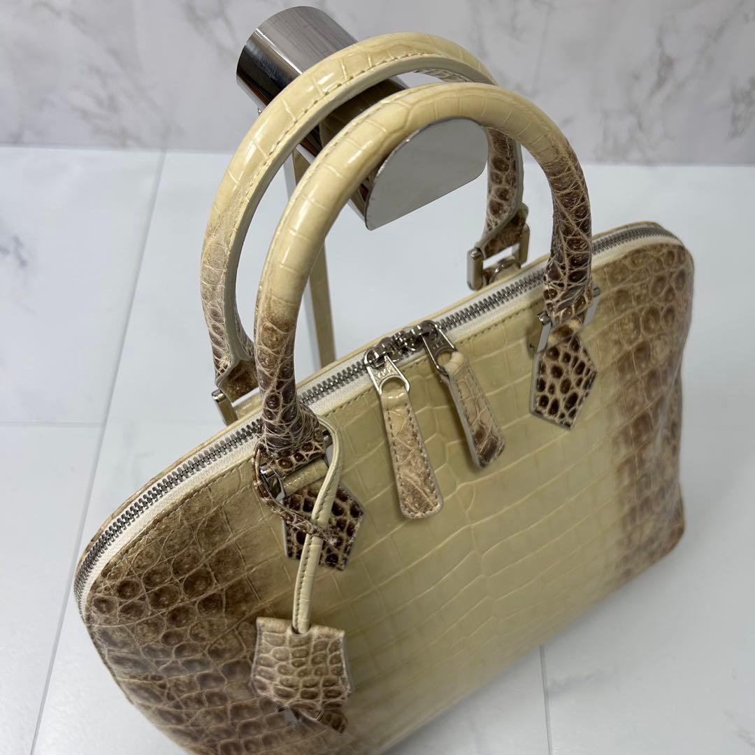 JRA公認 高級 ヒマラヤクロコ ハンドバッグ 未使用級 レディース