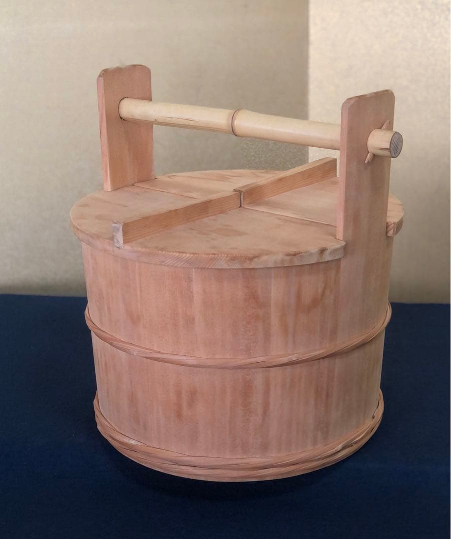 《R》茶道具 水張桶 手水桶 割蓋 水屋道具 元箱　260116き4