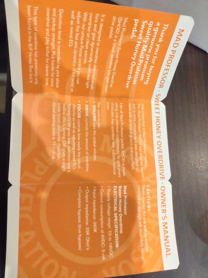 ギター MAD PROFESSOR Sweet Honey Overdrive