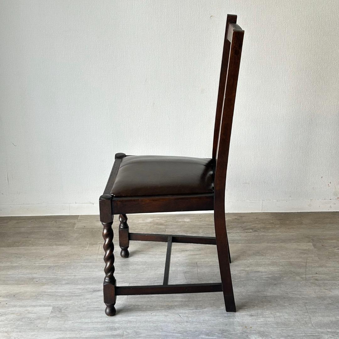 イギリス アンティーク 家具 ハイバック ダイニング チェア 椅子 420A3