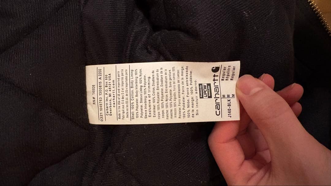 Carhartt カーハート アクティブジャケットJ140 USA製　黒　M