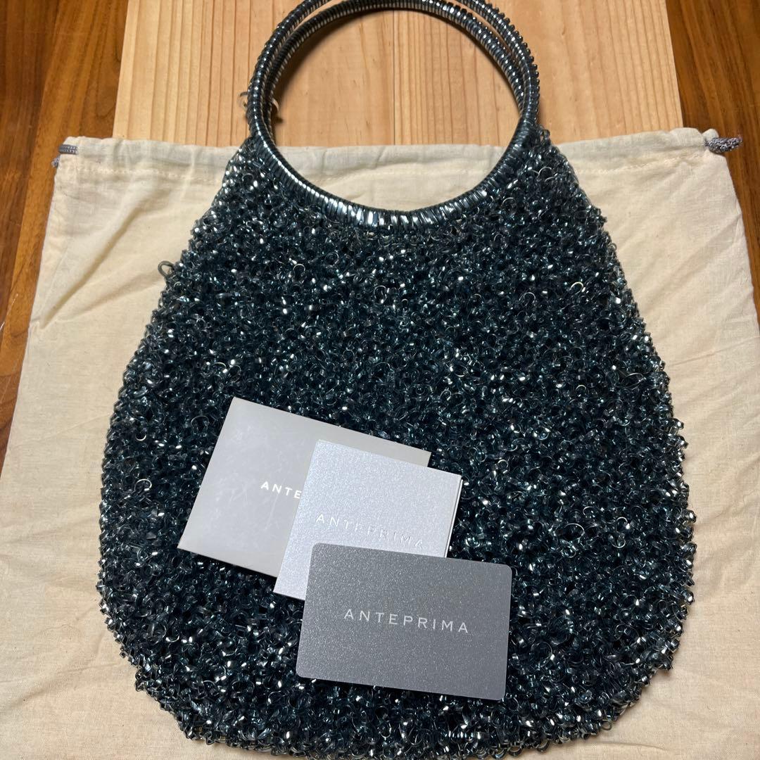 ANTEPRIMA シルバー ビーズ編み パーティーバッグ