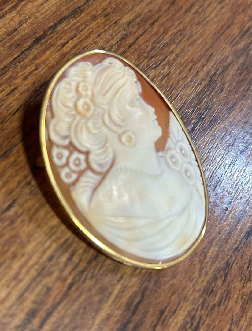 k18 カメオ　ブローチ　ペンダントトップ