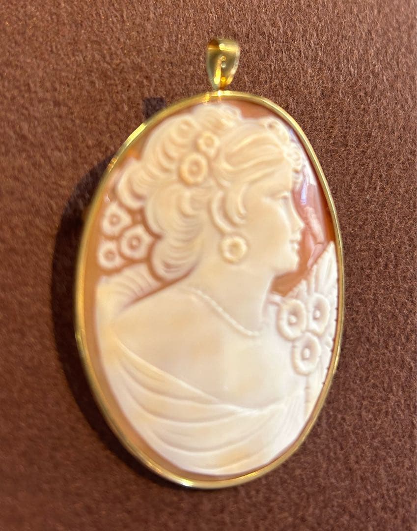 k18 カメオ　ブローチ　ペンダントトップ