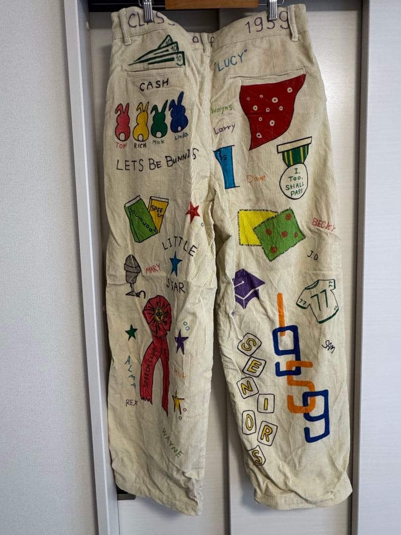 Backers」メモリアルペイント コーデュロイパンツ ホワイト