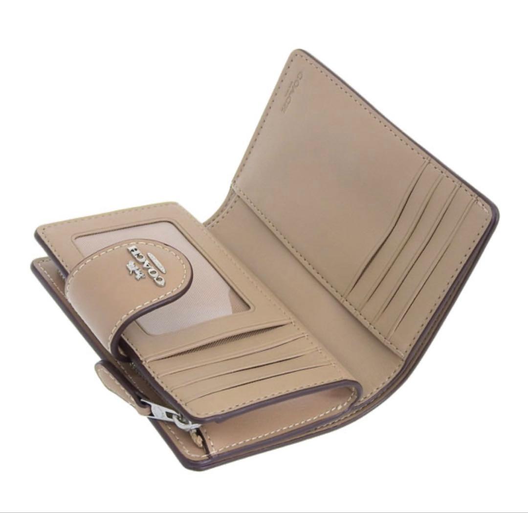 ★新品★ COACH ミディアムコーナージップウォレット ライトカーキベージュ
