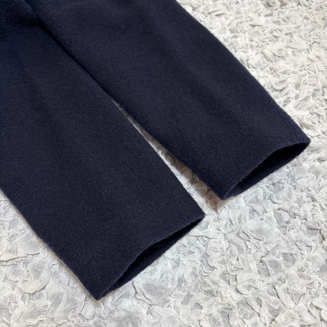 美品　ミズイロインド ウール チェスターコート スタンドカラー　1B ネイビー