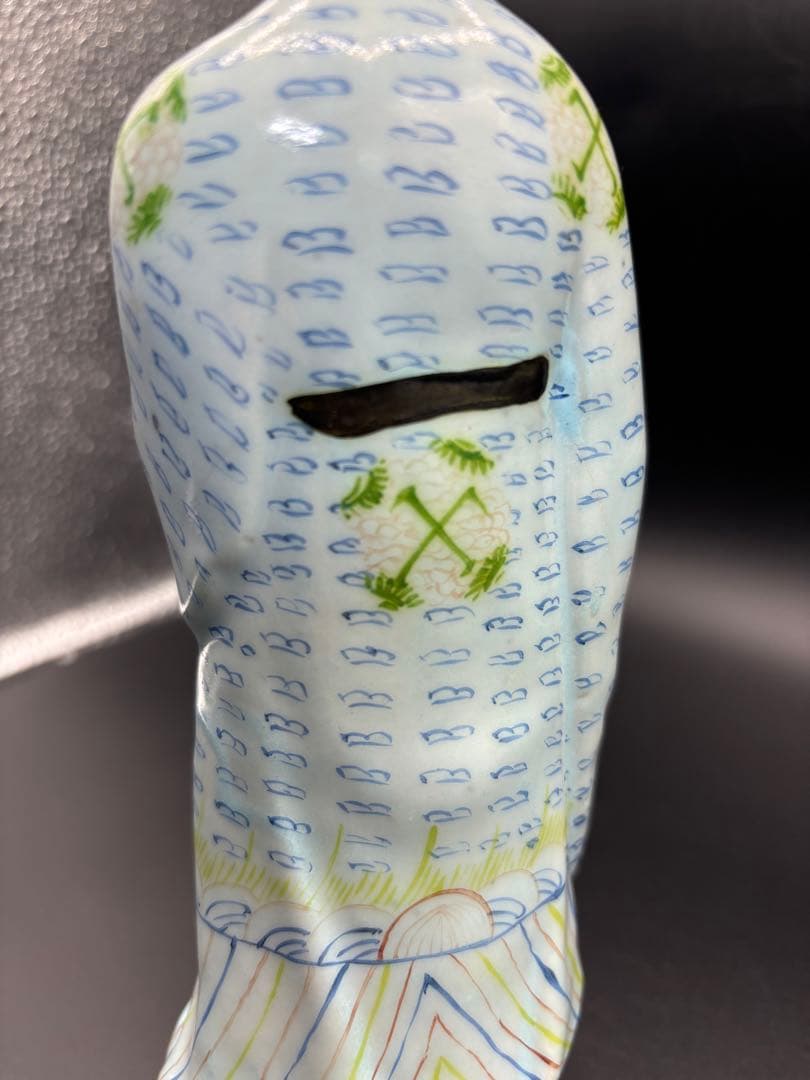 中国美術 古玩 色絵陶人形 陶器人形 高さ約25cm 置物 オブジェ 古董品