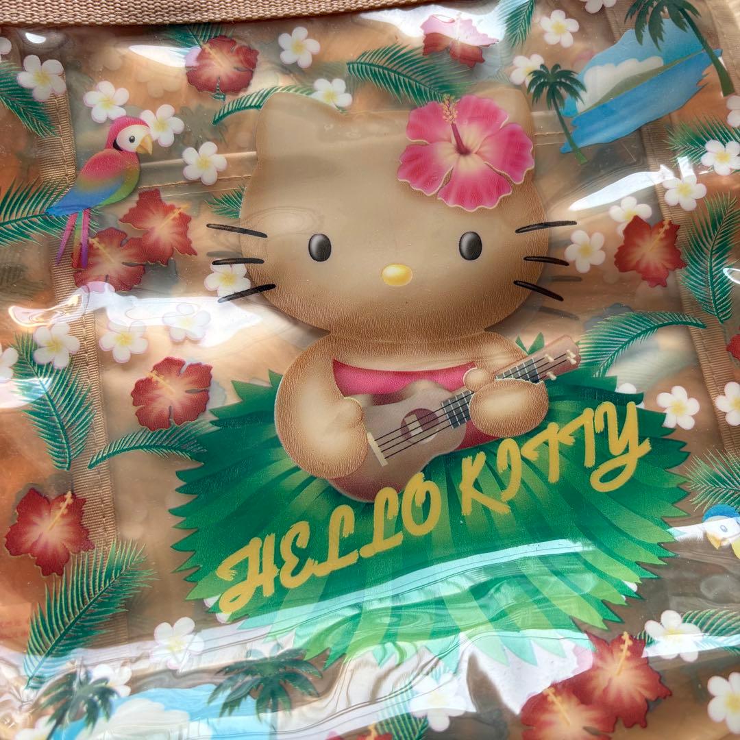 希少　ハローキティ　ダニエル　ハワイ　ビニールバッグ　平成レトロ　日焼けキティ
