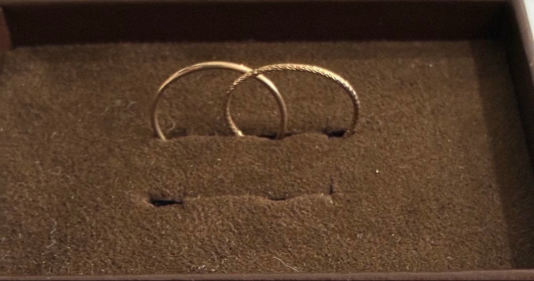 アガット　K10 2連ゴールドリング　11号