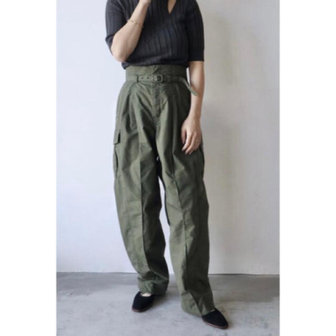 mame★Cotton Nylon Tucked Cargo Trousers