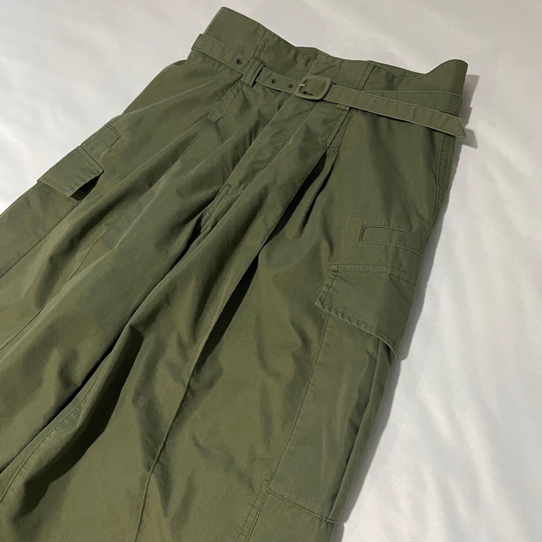 mame★Cotton Nylon Tucked Cargo Trousers